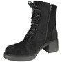 ASIYAH Black Suede Ankle Army Lace Up Boots