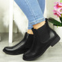 SLURITA Black Pu Chelsea Casual Zip Comfy Shoes