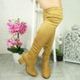 SULLY Camel Thigh High Mid Heel Boots 