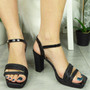 SANDRINA Black Bridal Glitter Sandals