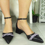 ELINE Black Pointy High Heel Court Party Shoes