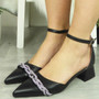 ELINE Black Pointy High Heel Court Party Shoes