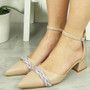 ELINE Khaki Pointy High Heel Court Party Shoes