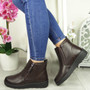 LUANN Brown Ankle Zip Comfy Winter Boots