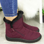 LIYLA Wine Winter Comfy Ankle Zip Boots