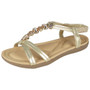 BALTY Gold Elastic Open Toes Sandals