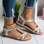 BALTY Silver Elastic Open Toes Sandals