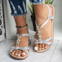 BALTY Silver Elastic Open Toes Sandals