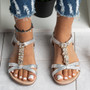 BALTY Silver Elastic Open Toes Sandals