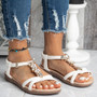 BALTY White Elastic Open Toes Sandals