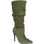 RYMAN Green Suede Mid Calf Heel Zip Boots 