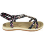 PICKA BLACK Elastic Strappy Bling Sandals