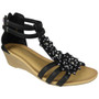 SYRA Black Slingback Light Comfy Elastic Sandals