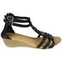 SYRA Black Slingback Light Comfy Elastic Sandals