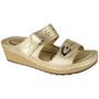 BREDNY Gold Wedges Light Comfy Cushioned Sandals