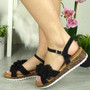 RUBY Black Elastic Strappy Soft Sole Comfy Bling Shoes