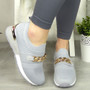 AZYLA Grey Sock Trainers Slip On Pumps Shoes