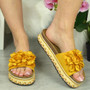 TIARE Yellow Summer Mules Sliders Wedge Shoes