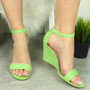 AIDEL Green Ankle Strap Open Toe Sandals 