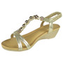 FOSTA Gold Slingback Wedge Summer Sandals