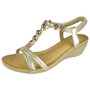 FOSTA Gold Slingback Wedge Summer Sandals