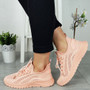 BILTORA Pink Trainers Slip On Lace Up Shoes 