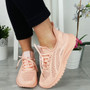 BILTORA Pink Trainers Slip On Lace Up Shoes 