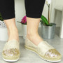 ISLA Gold Slip On Glitter Comfy Loafers