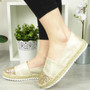 ISLA Gold Slip On Glitter Comfy Loafers