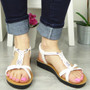 ATHENA White Slingback Elastic Strappy Sandals
