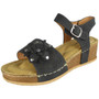 ELISA Black Wedges Cushion Buckle Sandals