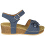 ELISA Blue Wedges Cushion Buckle Sandals