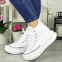 BERTHA White Trainers Platform Lace Up Shoes