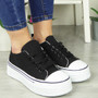 MILLY Black Trainers Canvas Platform Shoes