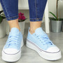 MILLY Blue Trainers Canvas Platform Shoes