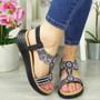 AMELIE Black Strappy Elastic Platform Sandals