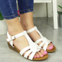 WILLOW White Wedges Summer Buckle Sandals 