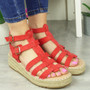 EMILY Red Platform Gladiator Strappy Sandals