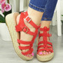 EMILY Red Platform Gladiator Strappy Sandals