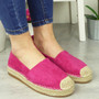 EDITH Fuchsia Loafers Slip On Hessian Sandals