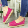 EDITH Fuchsia Loafers Slip On Hessian Sandals