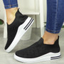 BERYL Black Sock Trainers Slip On Sandals