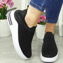 BERYL Black Sock Trainers Slip On Sandals