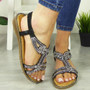 BRENDINA Black Summer Strappy Soft Sole Sandals 