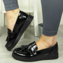 MERICA Black Laces Tassle School Shoes 