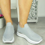 MANISA Grey Sock Slip On Jogging Trainer Shoes 
