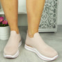 MANISA Pink Sock Slip On Jogging Trainer Shoes 