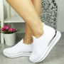 MANISA White Sock Slip On Jogging Trainer Shoes 