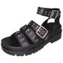 ROBIE Black Gladiator Flatform Strappy Buckle Sandals 