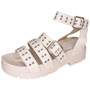   ROBIE Beige Gladiator Flatform Strappy Buckle Sandals 